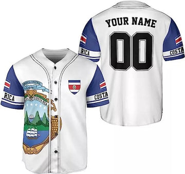 Custom Costa Rica Baseball Jersey S-5XL