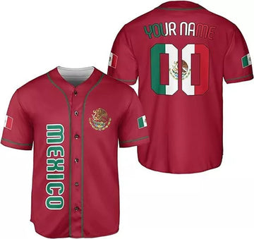 Custom Mexico Baseball Soccer Shirt Mexican Jersey Baseball Jersey S-5XL