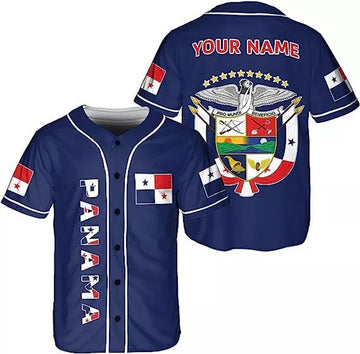 Custom Name Panama Baseball Jersey Panamanian Flag Baseball Jersey S-5XL