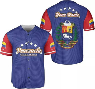 Venezuelan Flag Baseball Jersey Venezuela Team Shirt Baseball Jersey S-5XL