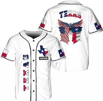 Custom American Flag Eagle 3D Baseball Jersey S-5XL