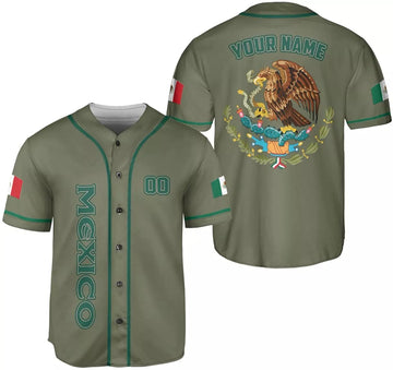 Custom Mexico Baseball Jersey with Name for Baseball Jersey S-5XL