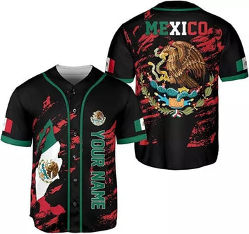 Custom Mexico Soccer Baseball Jersey Mexican Shirt Baseball Jersey S-5XL