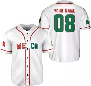 Custom Mexico Baseball Jersey with Name for Baseball Jersey S-5XL