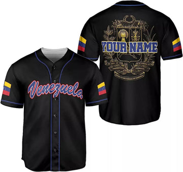 Personalized Name Venezuela Baseball Jersey Shirt Baseball Jersey S-5XL