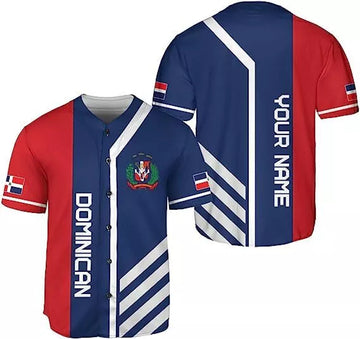 Custom Dominican Republic Baseball Shirt Team Name Baseball Jersey S-5XL