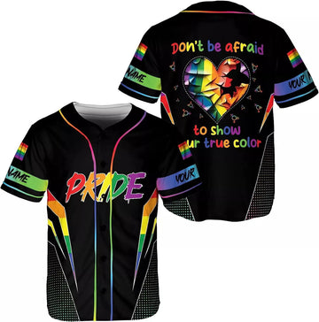 Customized LGBT Pride Baseball Jersey S-5XL