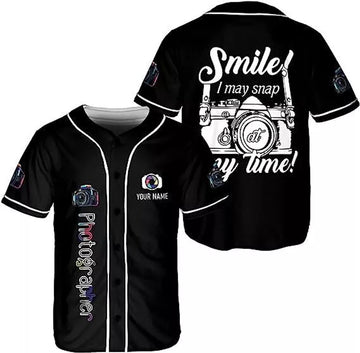 Custom Personalized Photography Jersey Shirt Photographer Baseball Jersey S-5XL