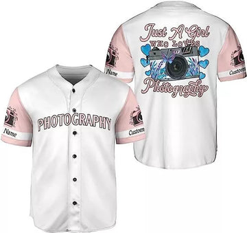Personalized Photography Jersey Shirt Photographer Baseball Jersey S-5XL