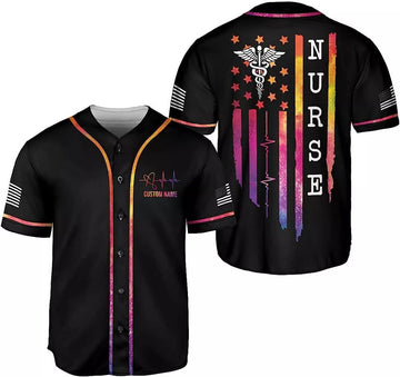 Custom Nurse Baseball Jersey Graduation Baseball Jersey S-5XL