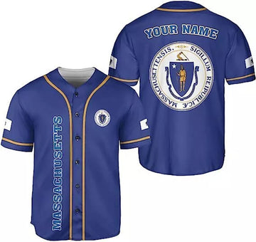 Custom Massachusetts Baseball Jersey Shirts Massachusetts Baseball Jersey S-5XL