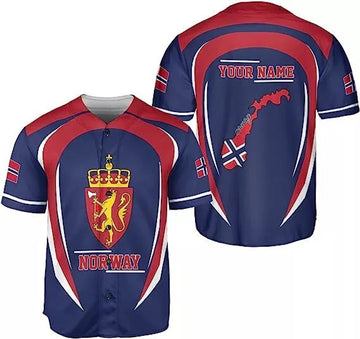 Custom Norway Baseball Jersey Norwegian Pride Baseball Jersey S-5XL