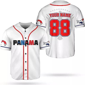 Custom Name Panama Baseball Jersey Panamanian Flag Baseball Jersey S-5XL