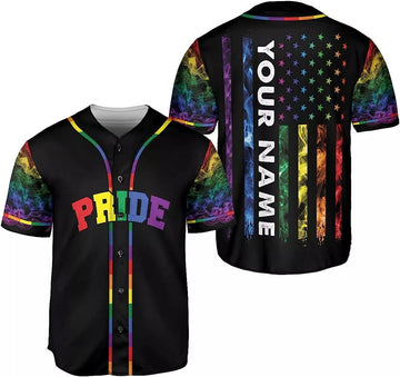 Custom Rainbow Pride LGBT Love Baseball Jersey S-5XL