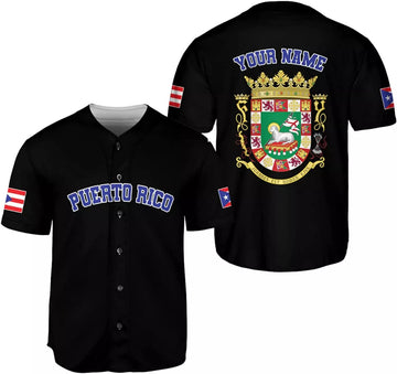 Custom Puerto Rico Baseball Shirt Customized Team Name Baseball Jersey S-5XL