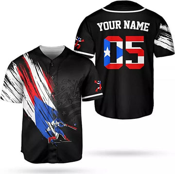 Custom Puerto Rico Baseball Shirt Team Name Baseball Jersey S-5XL