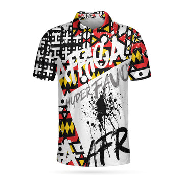 Samakaka Pattern African Wet Ink Short Sleeve Men's Polo Shirt S-5XL