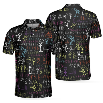 Stickfigures Chef Short Sleeve Doodling Cooking Best Chef Men's Polo Shirt S-5XL