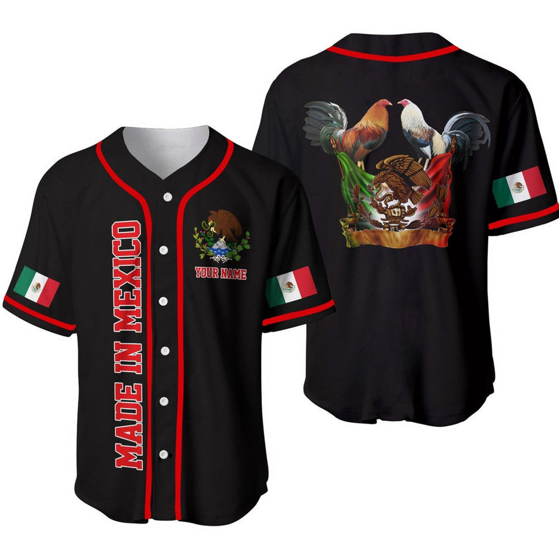 Custom Personalized Mexican Shirt Made Baseball Jersey S-5XL