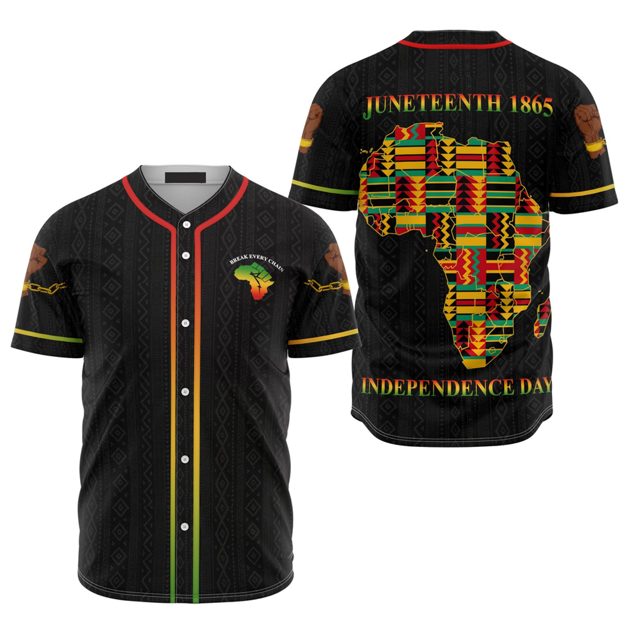 Juneteenth Independence Day African Baseball Shirt Baseball Jersey 2 S-5XL