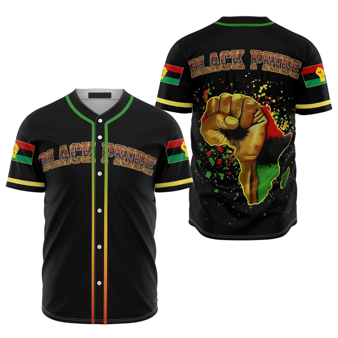 Juneteenth Power African American Pride Baseball Jersey S-5XL
