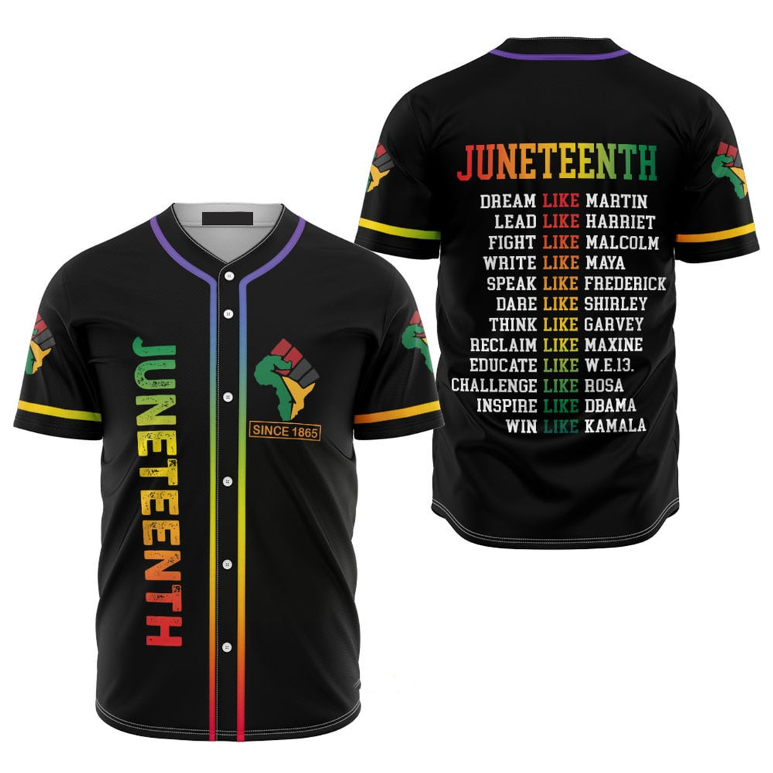 Juneteenth Since 1865 Dream Like Martin Baseball Shirt Baseball Jersey f1 S-5XL