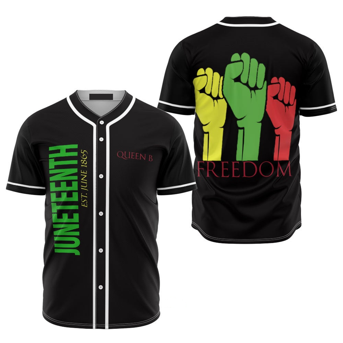 Freedom African Juneteenth Since Baseball Jersey S-5XL