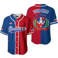 Custom Baseball Jerseys Dominicana Red Blue White Gift Baseball Jersey S-5XL