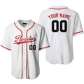 Custom Baseball Jersey Florida White Red Gift Baseball Jersey S-5XL