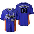 Custom Name Baseball Jerseys Florida Black White Gift Baseball Jersey S-5XL