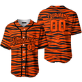 Custom Tiger Skin Orange Black Baseball Jersey Gift Baseball Jersey S-5XL