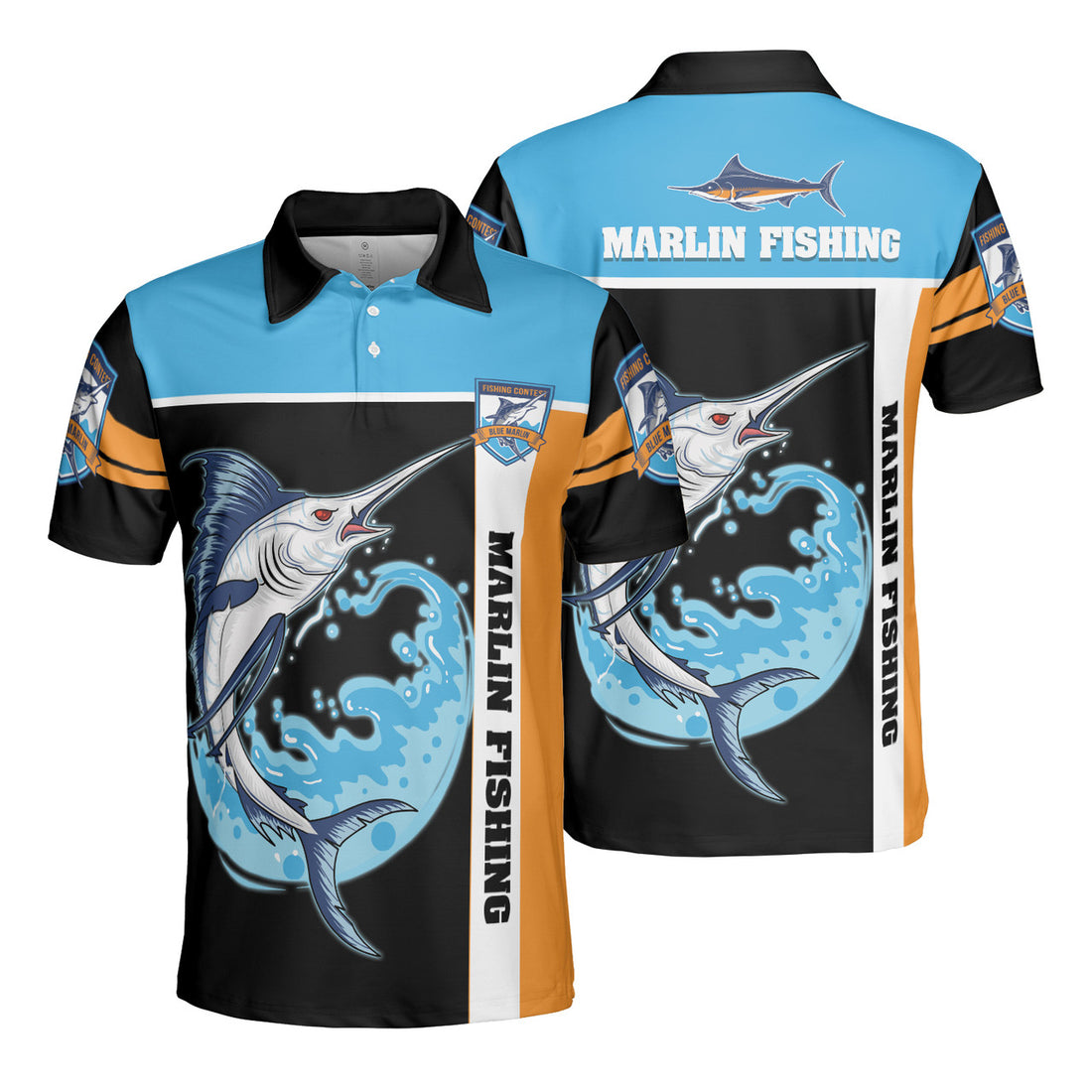 Sea Marlin Fishing Dad Father's Day Gift Men's Polo Shirt S-5XL