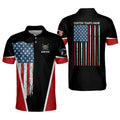 Custom Name Billiards 8 Ball Pool Player US Flag Pattern Men's Polo Shirt S-5XL