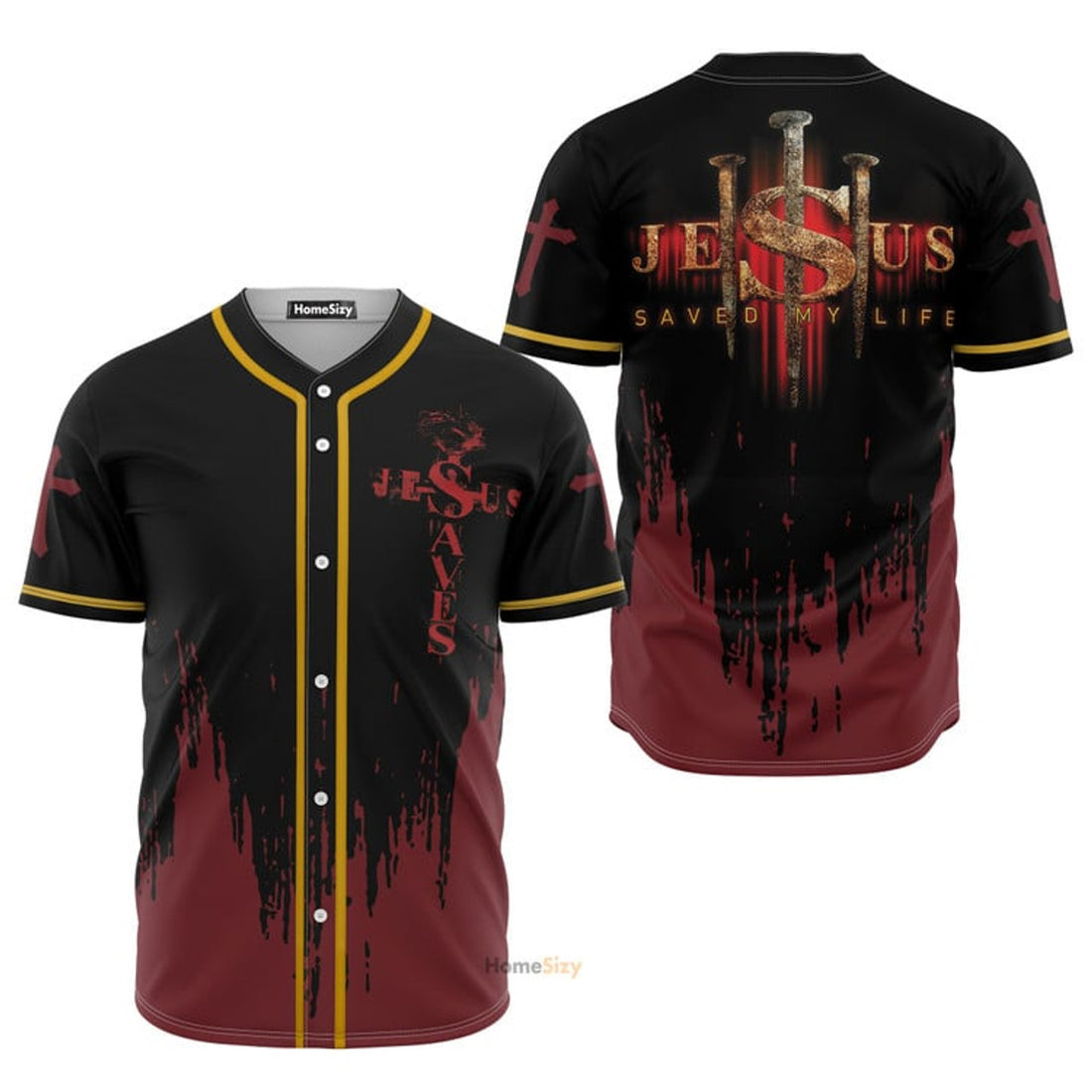 Jesus Saved My Life Baseball Jersey S-5XL