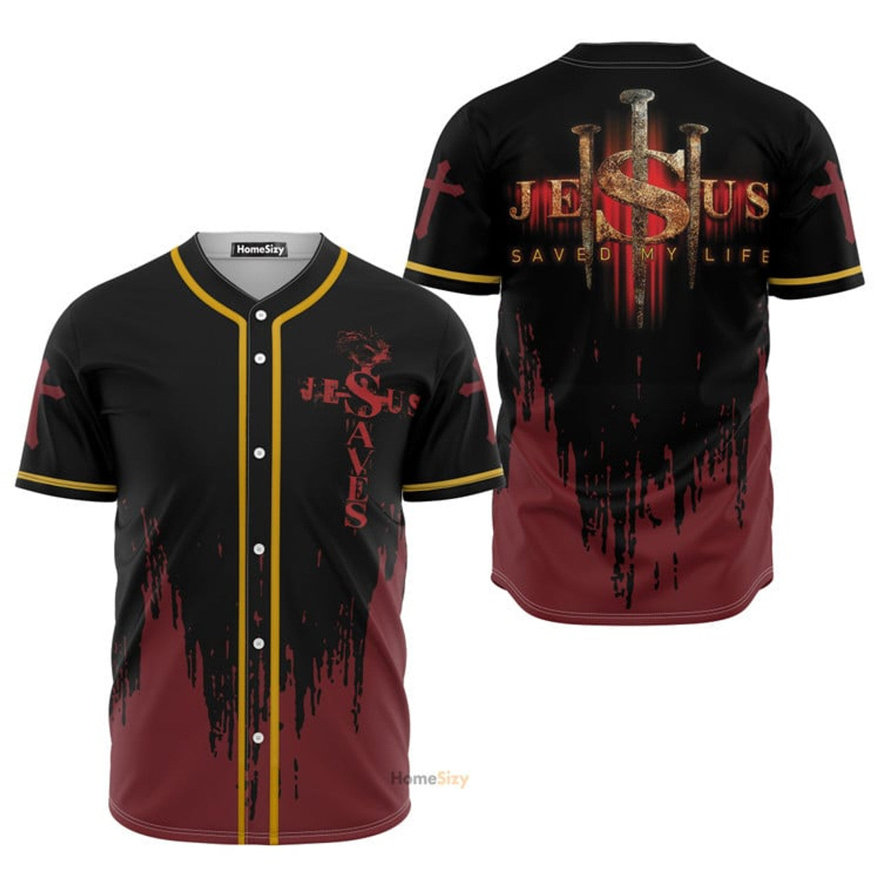 Jesus Saved My Life Baseball Jersey S-5XL