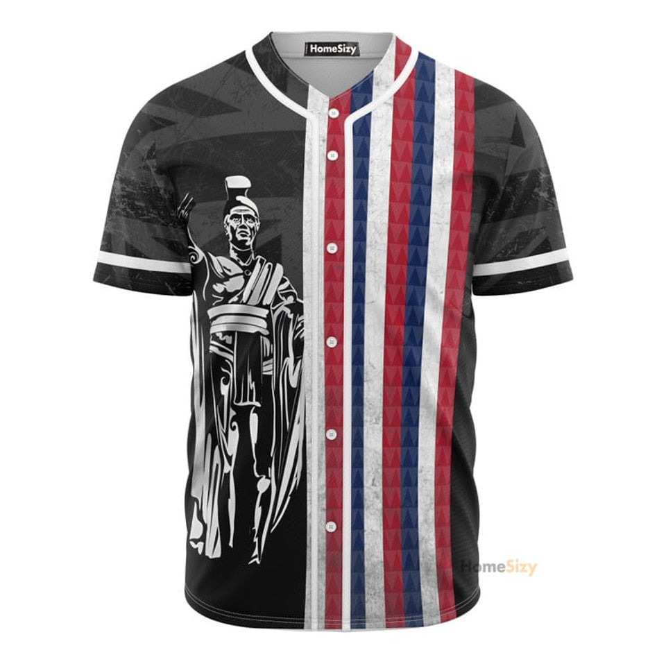 Hawaii Map Flag Kanaka King Kamehameha Baseball Jersey S-5XL