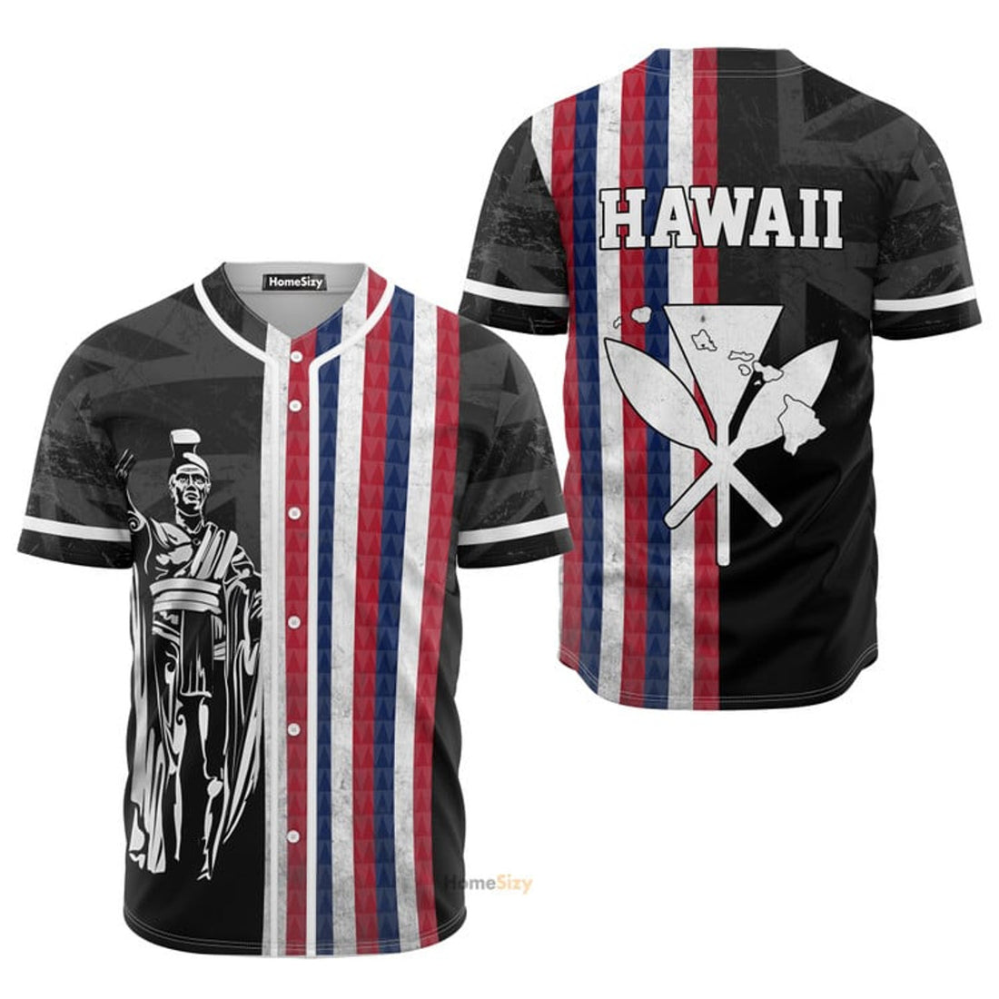 Hawaii Map Flag Kanaka King Kamehameha Baseball Jersey S-5XL