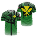 Hawaiian Polynesian Green Baseball Jersey S-5XL