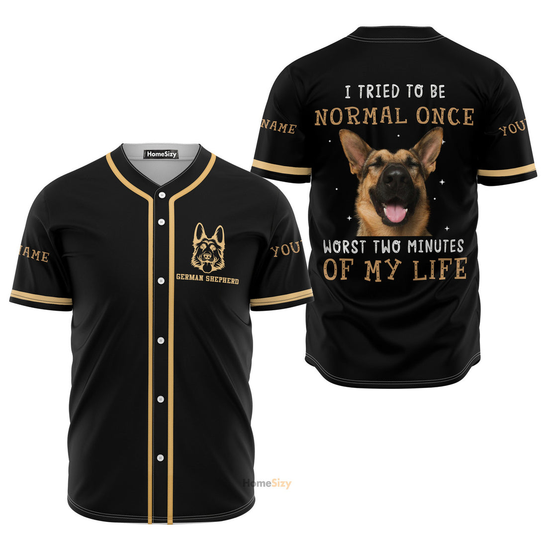 Personalized Baseball Jersey Custom Name German Shepherd Baseball Jersey S-5XL