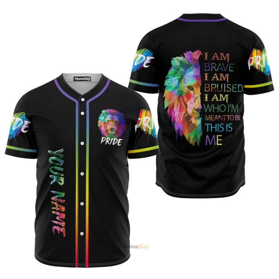 Custom Name LGBT Pride Personalized Baseball Jersey S-5XL