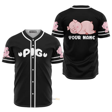 Custom Name Love Cute Pig Personalized Baseball Jersey S-5XL
