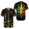 Custom Name Three Colors Weed - Personalized Baseball Jersey