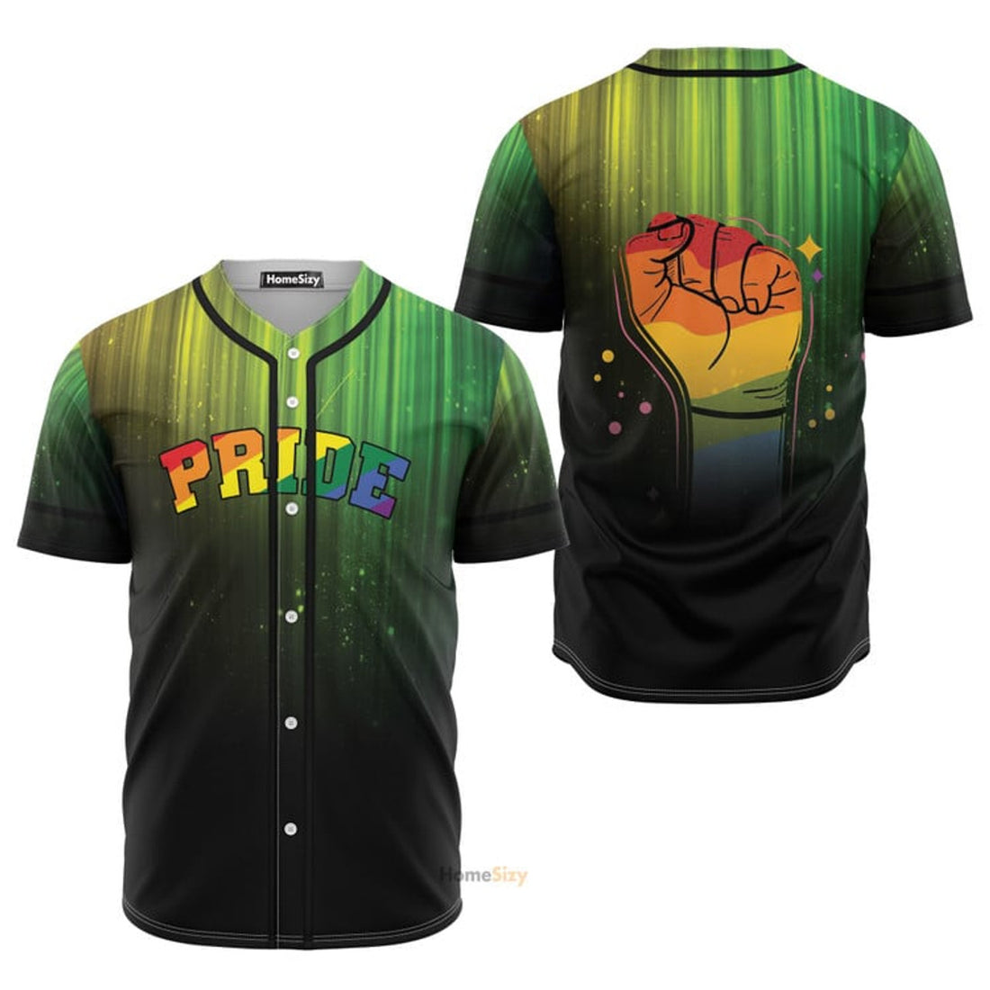 Lgbt Pride On Green Baseball Jersey S-5XL