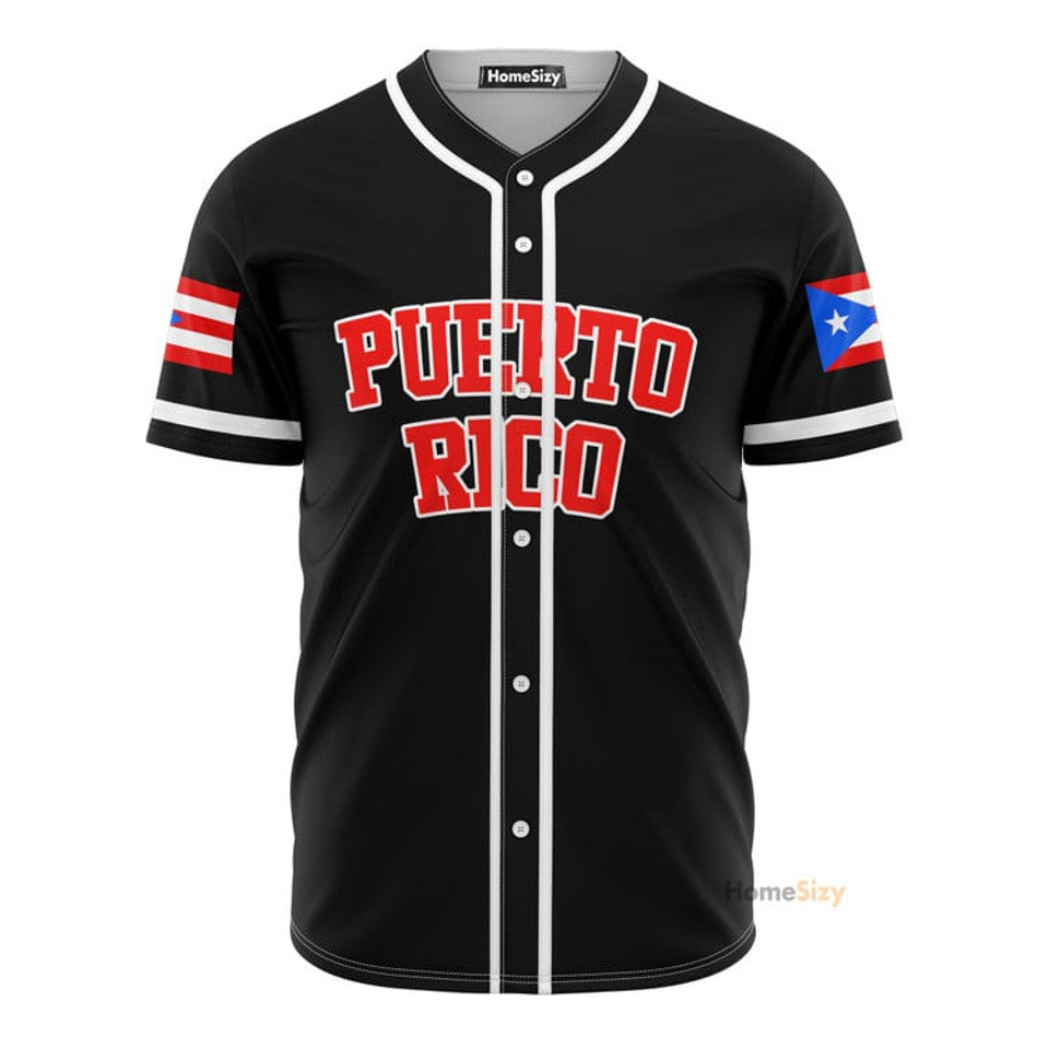 Custom Name Puerto Rico Flag Personalized Baseball Jersey S-5XL