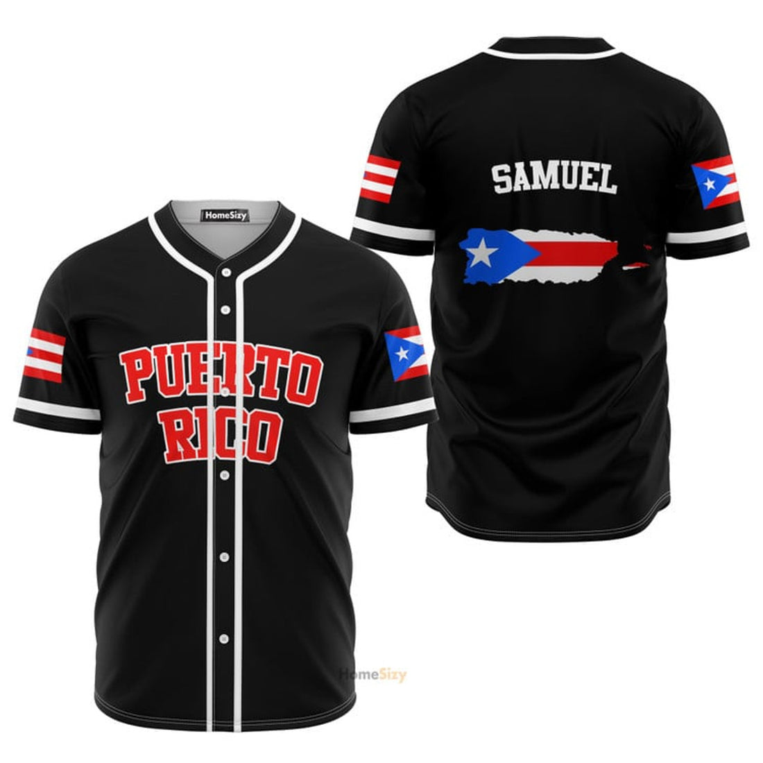 Custom Name Puerto Rico Flag Personalized Baseball Jersey S-5XL