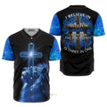 Believe Jesus Blue Lion Baseball Jersey S-5XL