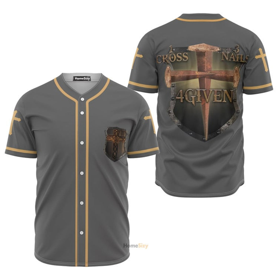 Jesus Cross Nails 4Given Baseball Jersey S-5XL