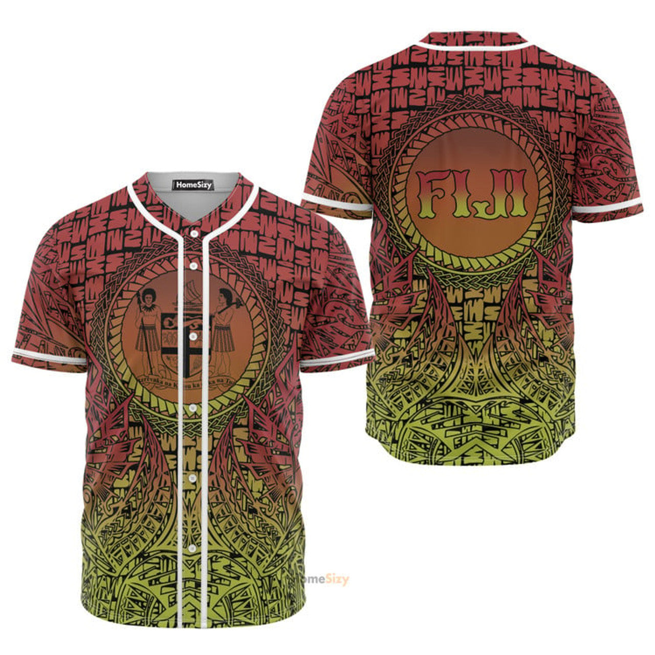 Fiji Polynesian Circle Pattern Baseball Jersey S-5XL