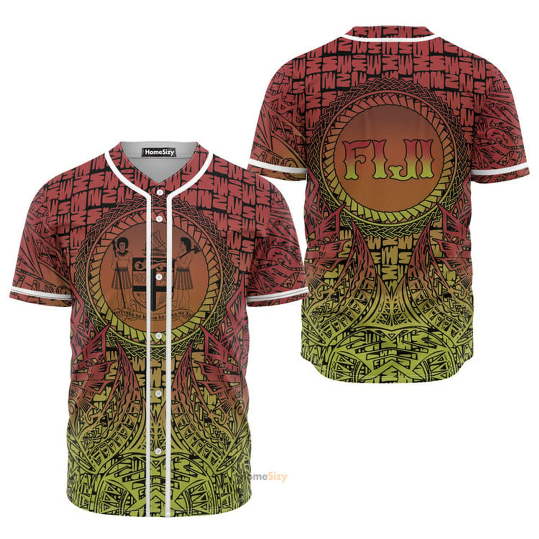 Fiji Polynesian Circle Pattern Baseball Jersey S-5XL