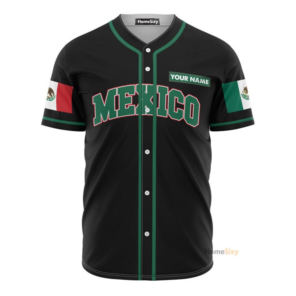 Custom Name Mexico Logo Personalized Baseball Jersey S-5XL